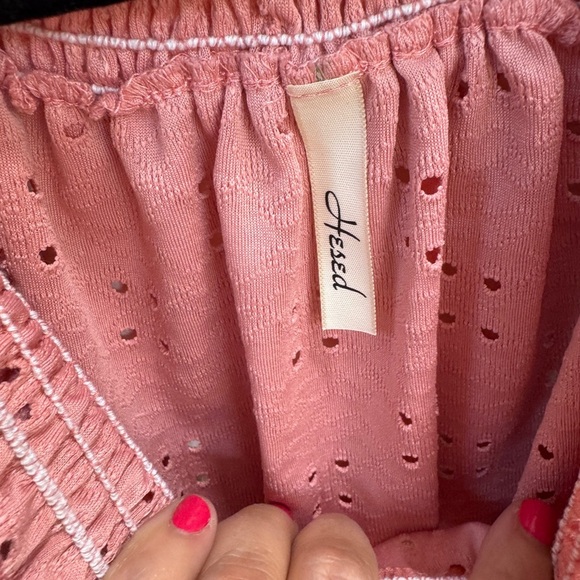 Hesed Dusty Rose Smocked Eyelet Dress | Size M - Picture 2 of 3